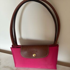 Longchamp Le Pliage in Pink - Size Large with Long Handles